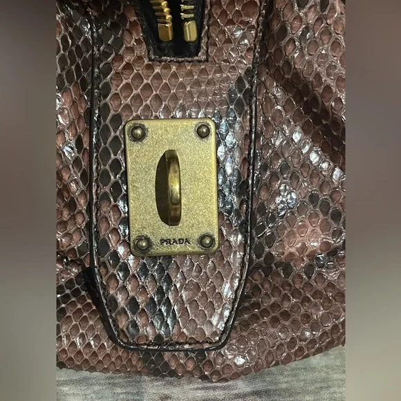 PRADA Pitone Python Snake Jeweled Shoulder Bag - Picture 7 of 13